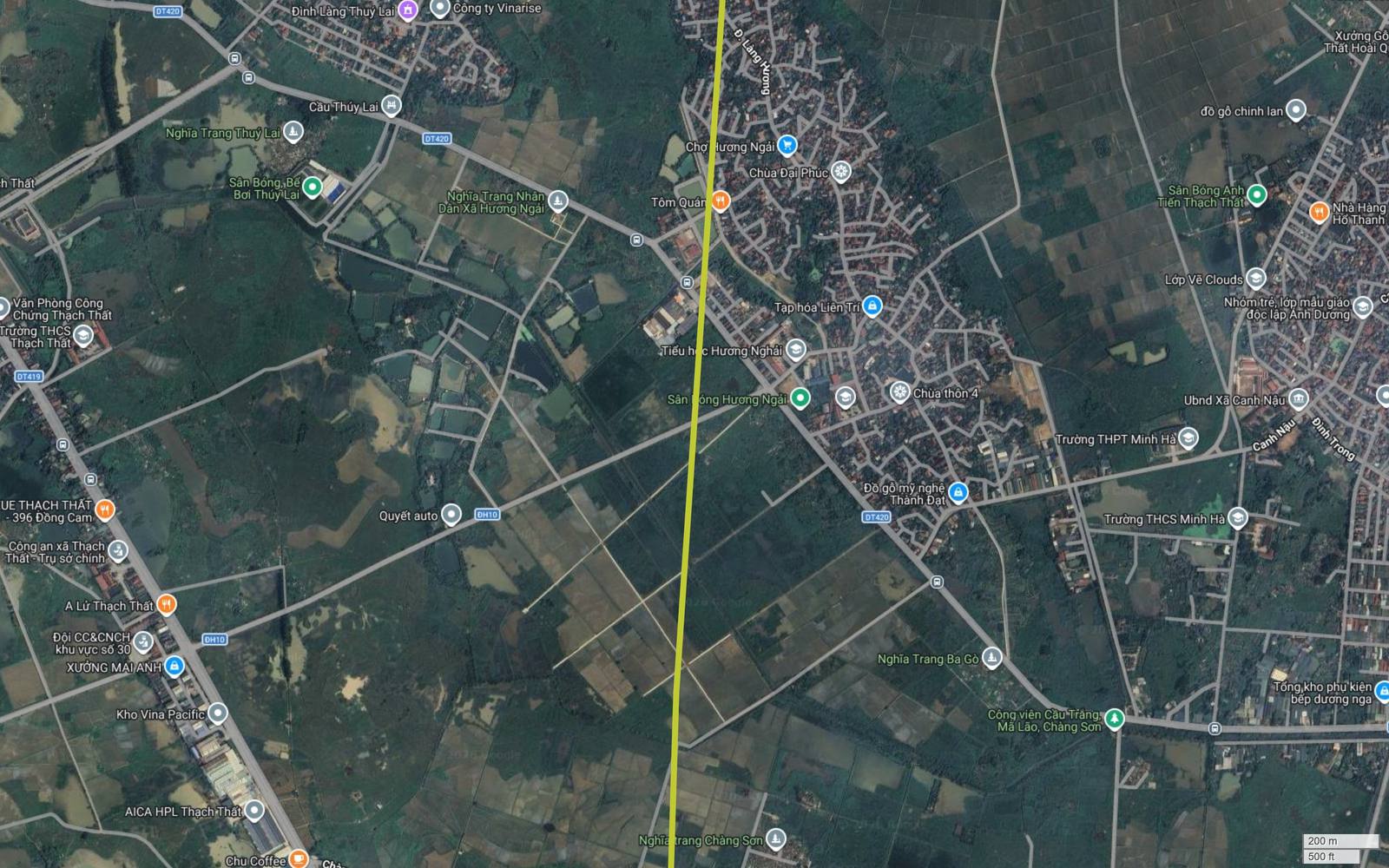 Đoạn thẳng dài 4,6 km của tuyến metro số 13 Hà Nội giữa Ngọc Tảo và Hương Ngải, cắt tỉnh lộ 420 và ĐH10