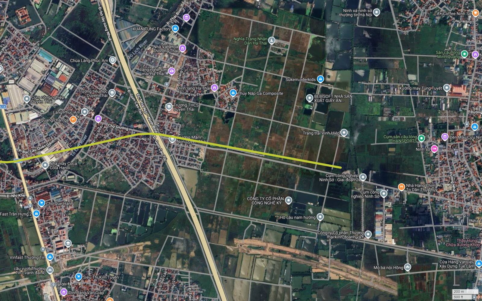 Mốc km cuối cùng của tuyến metro số 13 Hà Nội tại cánh đồng Ninh Sở, Thường Tín, cạnh cụm công nghiệp
